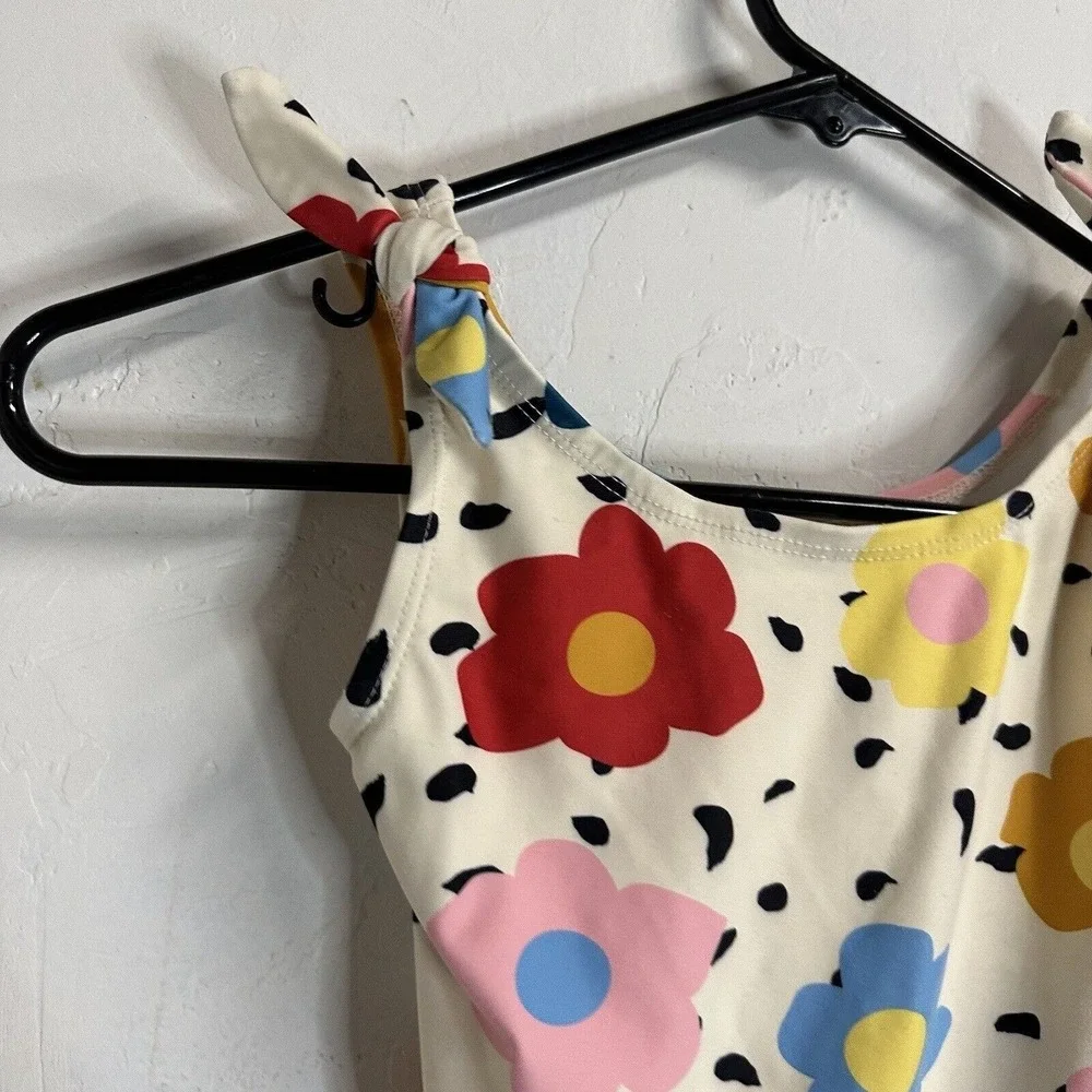 Hanna Anderson Girls 6-7 One Piece Floral Swimsuit Bows Beach Summer